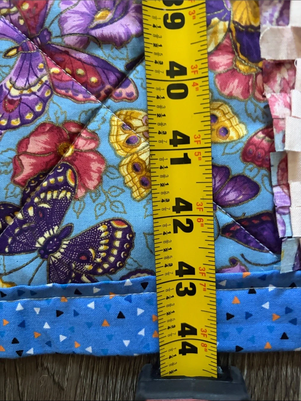 Handmade Patchwork Baby Quilt in Pink and Light Blue